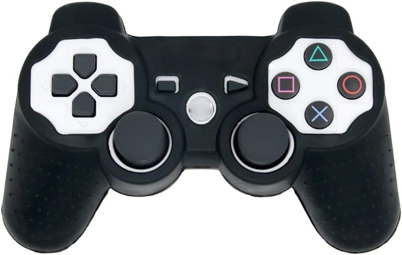 OSTENT غطاء واقي من السيليكون الجل الناعم لجهاز التحكم في سوني بلاي ستيشن PS2 PS3 باللون الأسود - Image 4